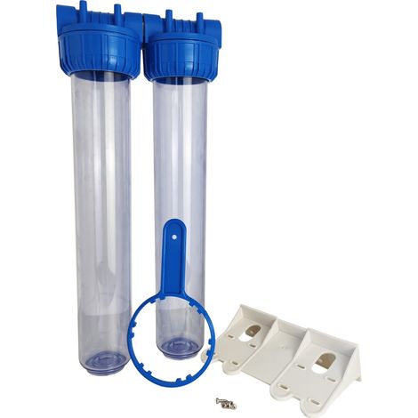 Portafiltro Doppio Acqua 20" Inserto Ottone 20/27 F 3/4"