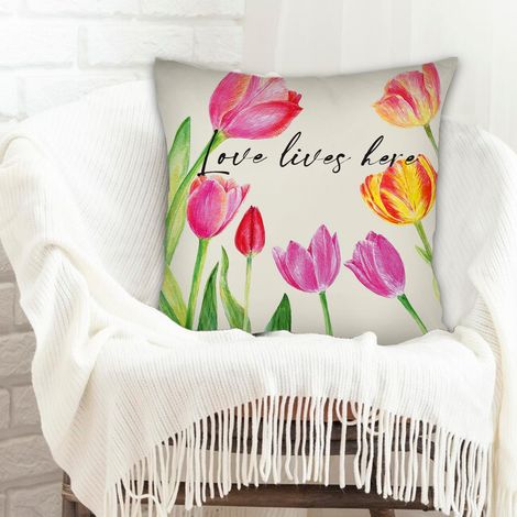 Housse de coussin pour canapé déhoussable pour canapé ou lit décoration de la saint-valentin (1/5)