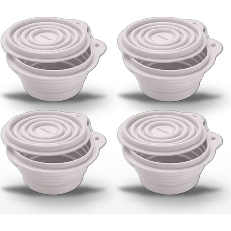 Lot de 4 Boîtes à Snacks Pliables en Silicone Blanc Fackelmann Storage (1/5)