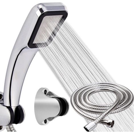 Set di 3 soffioni doccia ad alta pressione, per il risparmio idrico in bagno, facile installazione - getto di diverse dimensioni e forme. (1/5)