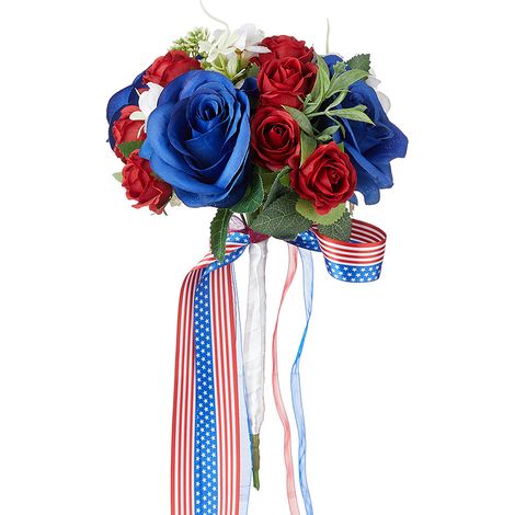 Blumensträuße für amerikanische Feiertage, handgebundene Blumen zum Unabhängigkeitstag, künstliche Blumensträuße. (1/2)