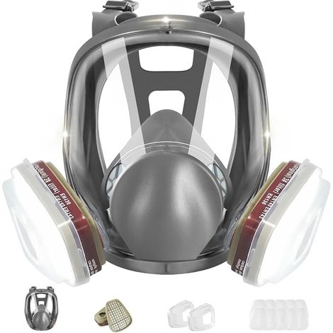 Masque Respiratoire Intégral Avec Filtres, Masque Anti-Poussière En Aérosol De Peinture Réutilisable, Idéal Pour Polissage,Soudure,Graffiti,La Peinture En Aérosol (1/5)