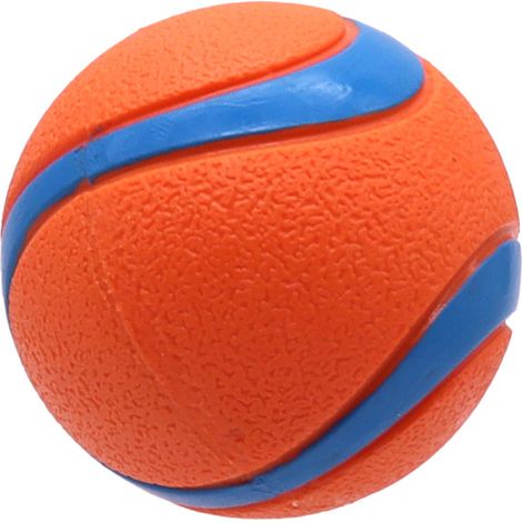 Pelota saltarina para perros, hecha de goma resistente, en un bonito color naranja (la pelota chirriante). (1/5)