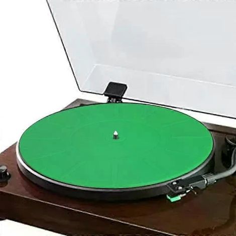 Silikon-Slipmat für Vinyl-Schallplattenspieler (6,69 Zoll), antistatisch, mit verbesserter Basswiedergabe und Geräuschreduzierung (X7JC). (1/4)