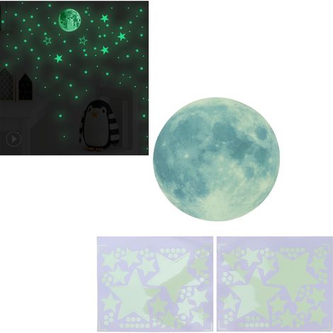 Stickers muraux lumineux Planètes et Étoiles pour chambre d'enfant, chambre de bébé et décoration intérieure (1/5)