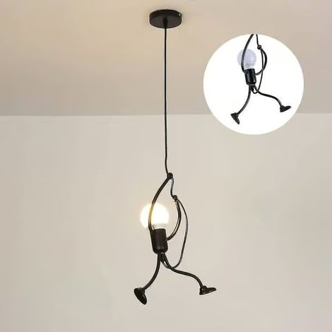 Suspension en fer, lustre créatif, plafonnier, lampe de plafond pour chambre d'enfant, chambre à coucher, salon, couloir, lampe de cuisine non incluse (1/5)
