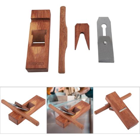 Rabot à main en bois pour menuisier, 1 kit montage acier 65Mn laiton 220 mm, outil rabotage ébavurage travail bois (1/5)