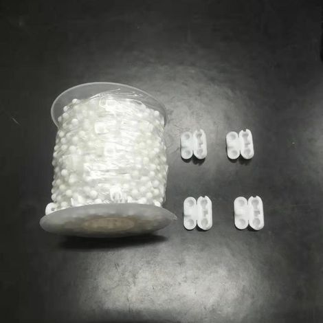 Chaîne de perles de 10 mètres avec 4 boucles à perles, accessoires pour stores/rideaux, perles de base de 89 mm (1/5)