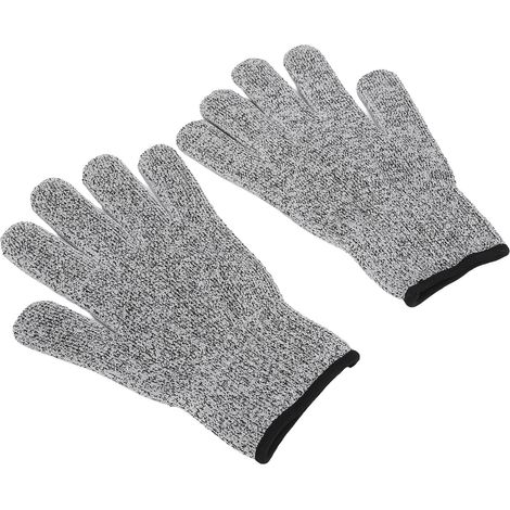 Lot de 2 gants anti-coupures de niveau 5, adaptés aux travaux de jardinage et de cuisine (gris). (1/5)