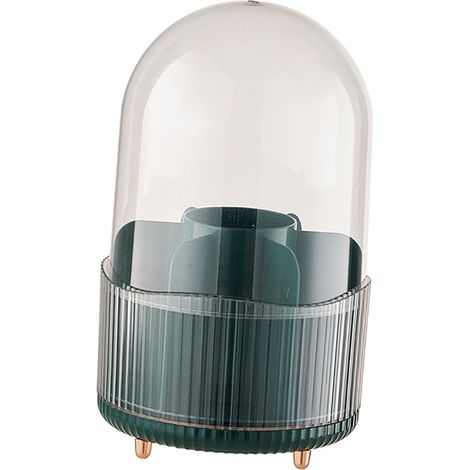 Drehbarer Kosmetik-Aufbewahrungseimer mit Fächern und Deckel, transparentes, minimalistisches und luxuriöses Design Halter für Make-up-Pinsel, Lippenstifte, Stifte, Aufbewahrungsbox für Schreibwaren m (1/5)