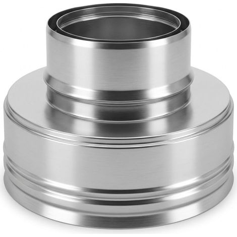 Maka Riduzione Piatta Canna Fumaria Doppia Parete Aria Inox Inox Ø 130 a 100 mm (1/5)