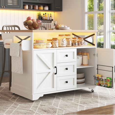 Mobile cucina con piano pieghevole MDF 120 cm OKMYHOME (1/5)