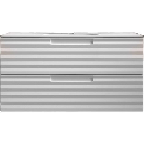 Mobile bagno sospeso 100 cm Bianco ondulato Denver Senza Specchio Bonussi