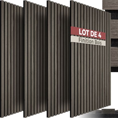 Lot de 4 panneaux acoustiques aspect bois 110 x 50 1,8 cm