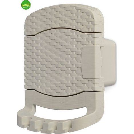 Portatubo Avvolgitubo in Resina tubo' rattan da Giardino con Portaoggetti Bianco