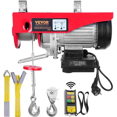 VEVOR elektrische Seilwinde 200kg bis 400kg Hubhöhe 12m Seilzug Motorwinde 850W Kupfermotor Flaschenzug 10m/min Hubgeschwindigkeit Hebezug mit kabelloser Fernbedienung Seilhebezug Kettenzug (1/5)