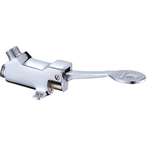 1 Robinet à pédale, valve en laiton, finition chromée, vis sol inox, filetage 1/2 pouce, lavabo cuisine (1/5)