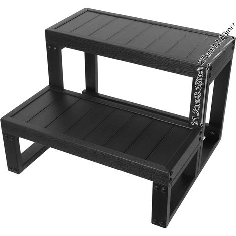 Gradino per spa, design antiscivolo, accesso ergonomico, nero (1/2)