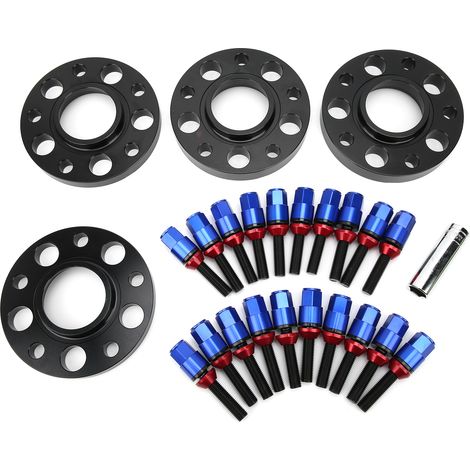 M12x1.5 Entretoises de Roue Centrées Jeu Décalé avec Boulons de Roue Accessoire Compatible 1 3 5 6 7 Série E82 E30 E36 E60 Bleu (1/5)