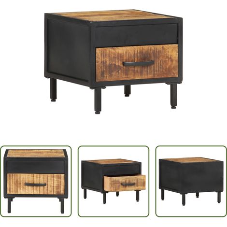 Bois de manguier brut - Table de chevet 40x40x35 cm Bois de manguier brut (1/5)