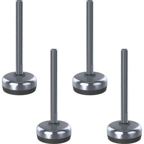Nivelierfüße - Edelstahl - M10x100 - Basis 50mm - Antivibration - Set von 4