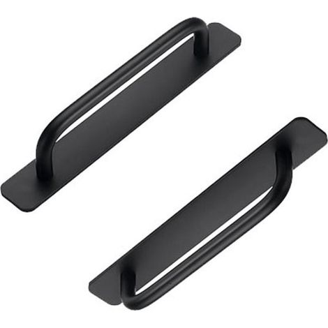 Juego de 2 tiradores autoadhesivos para muebles，Tirador de aluminio para puertas correderas，Tiradores para cajones de dormitorios，212 mm，Negro (1/5)