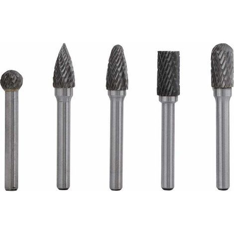 Foret de 5 mm, fraise à aiguiser en acier au tungstène, queue de 6 mm, tête de 10 mm, kit de fraises rotatives, fraises rotatives en carbure de tungstène, fraises en carbure extrêmement polyvalentes (1/4)