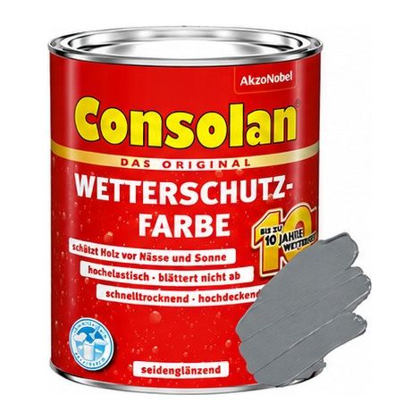 Consolan Wetterschutz-Farbe 0,75 L delfingrau Holzschutzfarbe