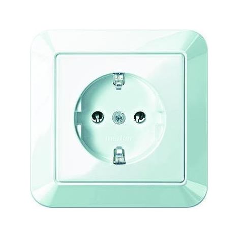 Merten SCHUKO-Steckdose pws/gl volle Abdeckplatte MEG2301-1019 (1/5)