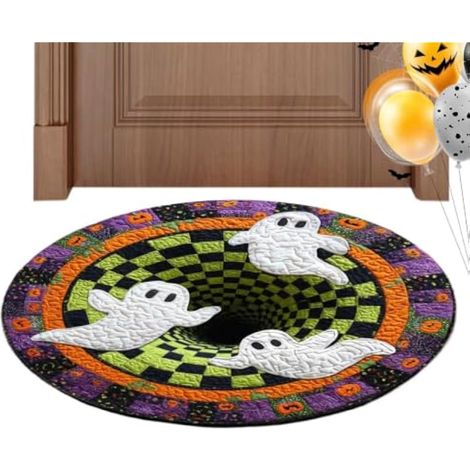 Tapis Halloween Illusion 60 x 60 cm Illusion Abysse Fantôme Drôle (1/5)