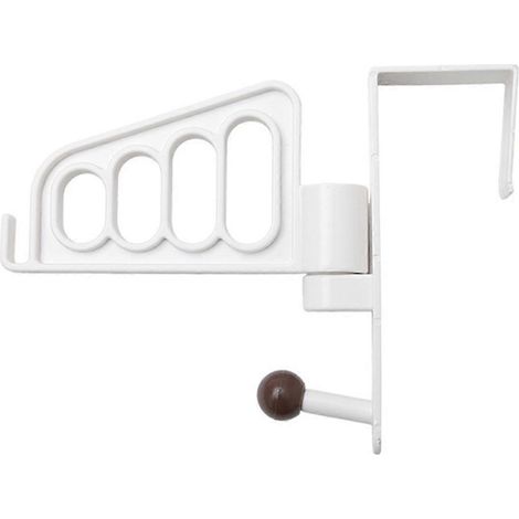 Crochet de porte de salle de bain, porte-vêtements, étagère de rangement pivotante en plastique, support de porte arrière sans clous (1/5)