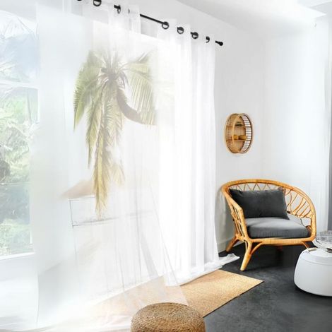 Voilage uni Stop Moustique Blanc 145x260 cm (1/3)