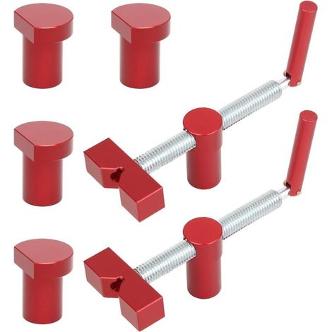 2 Pièces rouge 60mm Crochet D'établi, Fixation Rapide, Robuste et Facile à Utiliser, Dispositif de Serrage pour Etabli, Accessoires D'établi, Convient pour les Dispositifs de Serrage de Rabot (1/5)