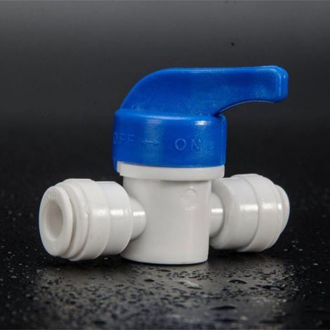 Vanne d'arrêt en ligne - - 6.4 mm - Système de filtre à eau - Osmose inverse - 1/4” - Pushfit - Valve manuelle (1/3)