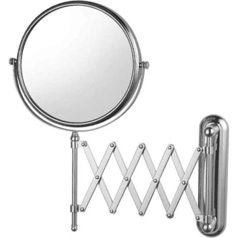 Miroir de maquillage mural grossissant x 10, miroir de maquillage rond de 20,3 cm à fixation murale