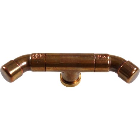 Bouton de meuble 95 mm "Rétro GM" Cuivre/Laiton Industriel - Ø16 mm - Arcanaute (1/2)