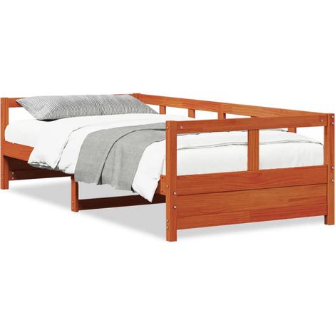 Maison Exclusive - Sofá cama sin colchón madera maciza pino marró