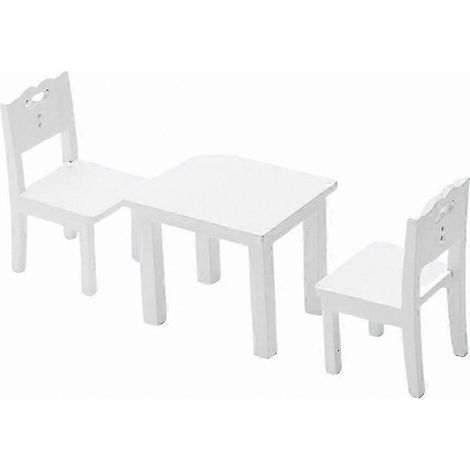 Ensemble table et chaises pour jeux de rôle d'enfants - Ensemble trois pièces. pour des jeux créatifs et amusants (blanc)