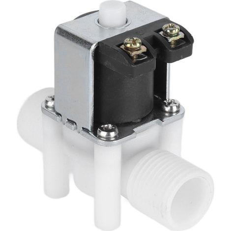 Électrovanne 1/2 pouce NF plastique ABS inox pour chauffe-eau solaire, anti-retour sans fuite ni déformation 12V DC (1/5)