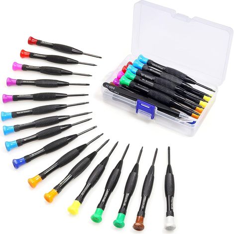 18pcs Torx Screwdriver, Mini Magnetic Torx Flat Head Phillips Small Tweezer Screwdriver with T2, T3, T4, T5, T6, T7, T8, T9, T10 for Xbox, Computer, Phone, Watch, Jewelers (1/5)