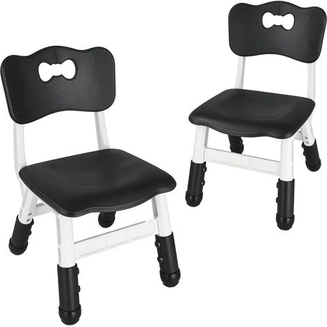 réglable Chaise Enfant (2 pièces), Chaise Bebe réglable en Hauteur à 3 Niveaux pour Les Enfants de 3 à 8 Ans, pour Les salles de Classe, Les garderies et la Maison - Noir (1/5)