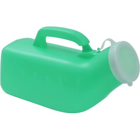 Reiseurinal – 1200 ml – Polyethylen – Mit geruchsdichtem Deckel – Für Camping und Notfälle – Grün (1/5)
