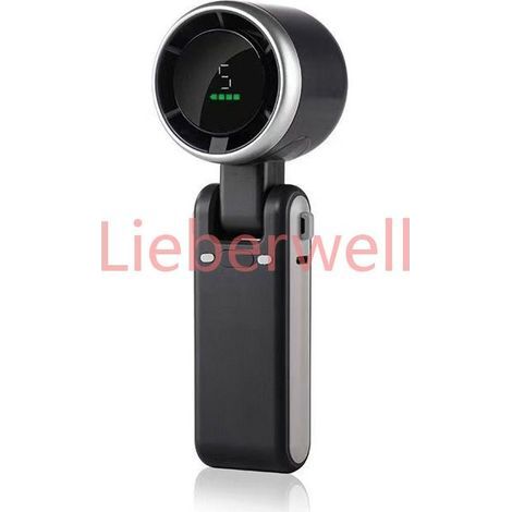 4000mAh Battery, Rechargeable Portable Fan with 5 Speeds, Black Mini Electric Fan for Travel (1/5)