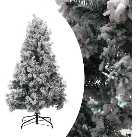 SWANEW Albero di Natale con aghi di abete con stand Floccatura esterna 180cm con polvere di neve (1/5)