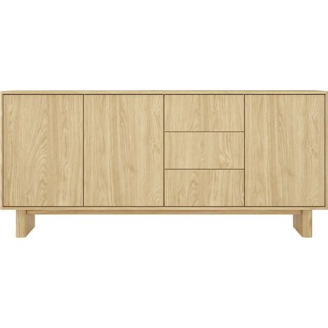 SUMBA - Buffet 183 cm mélaminé Chêne clair (1/5)