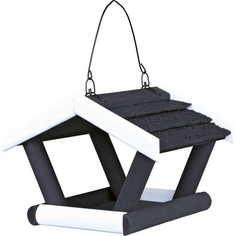 Naturkrippe, 17×19×14cm, schwarz/weiß für Vögel