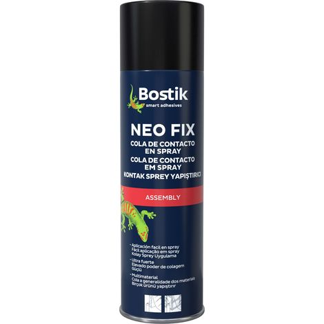 Bote de cola en spray 500 ml Bostik. Adhesivo de contacto rápido, alta resistencia para bricolaje, carpintería y reparaciones profesionales.