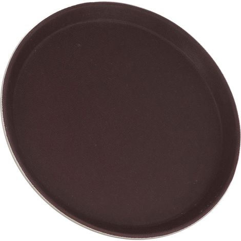 Plateau de service rond antidérapant en caoutchouc trempé et fibre de verre résistant à la chaleur, pour restaurants et bars, 40 cm de diamètre. (1/5)