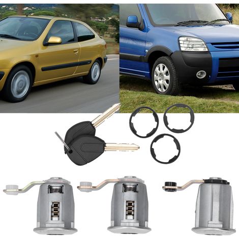 3 Pièces Barillet de Serrure avec Clés Compatible Citroën Berlingo, Xsara, Picasso (1/5)
