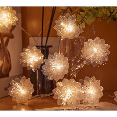 Chaîne de lumière de fleur à fibre optique solaire à LED 5M 20 lumières cour mariage lumières décoratives extérieures arrangement de festival lumières ambiantes - couleur chaude (1/3)